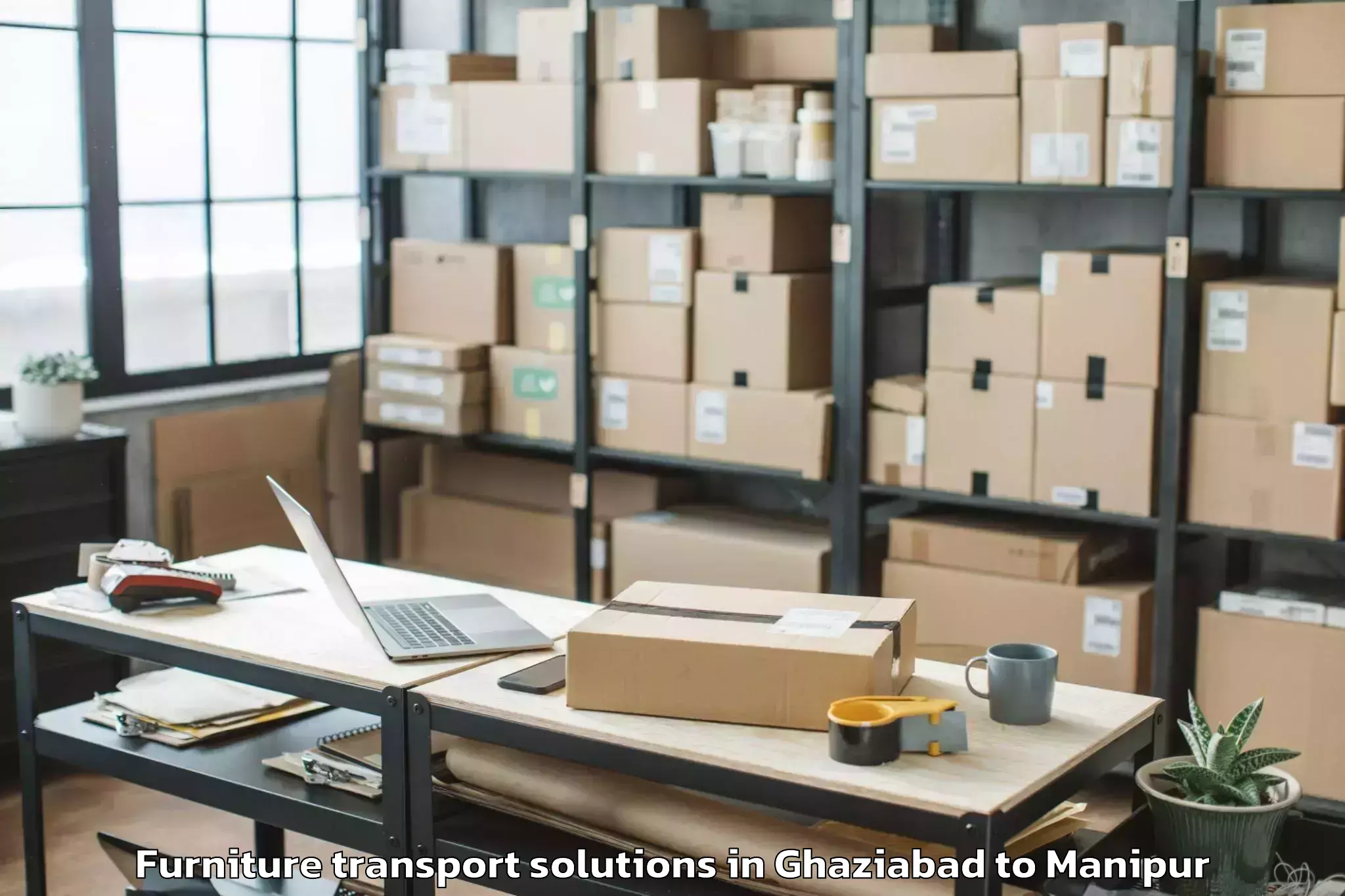 Book Ghaziabad to Lamshang Furniture Transport Solutions Online